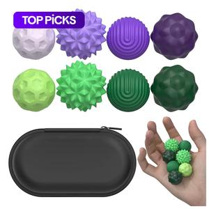 fidget balls toy, 8 counts silicone sensory stress relief toy, quiet executive desk fidget toys for office, sensory bundle, fun textures roller travel toys gift, anxiety relief products, stress relief fidgeting toy, stress relief gadgets