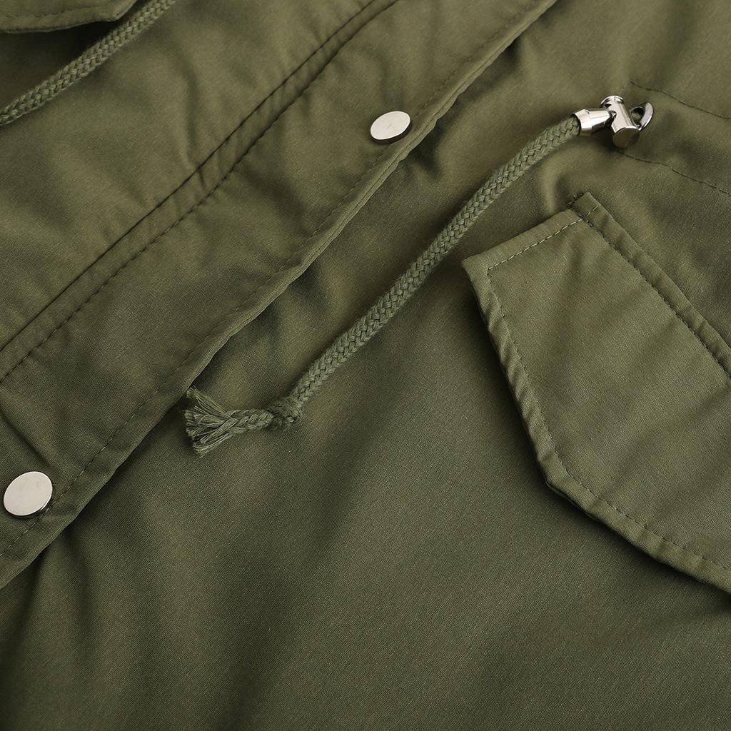 Women's winter warm coat, thickened waterproof fleece-lined parka, oversized military-style windbreaker, hooded padded jacket, double-layer padded jacket