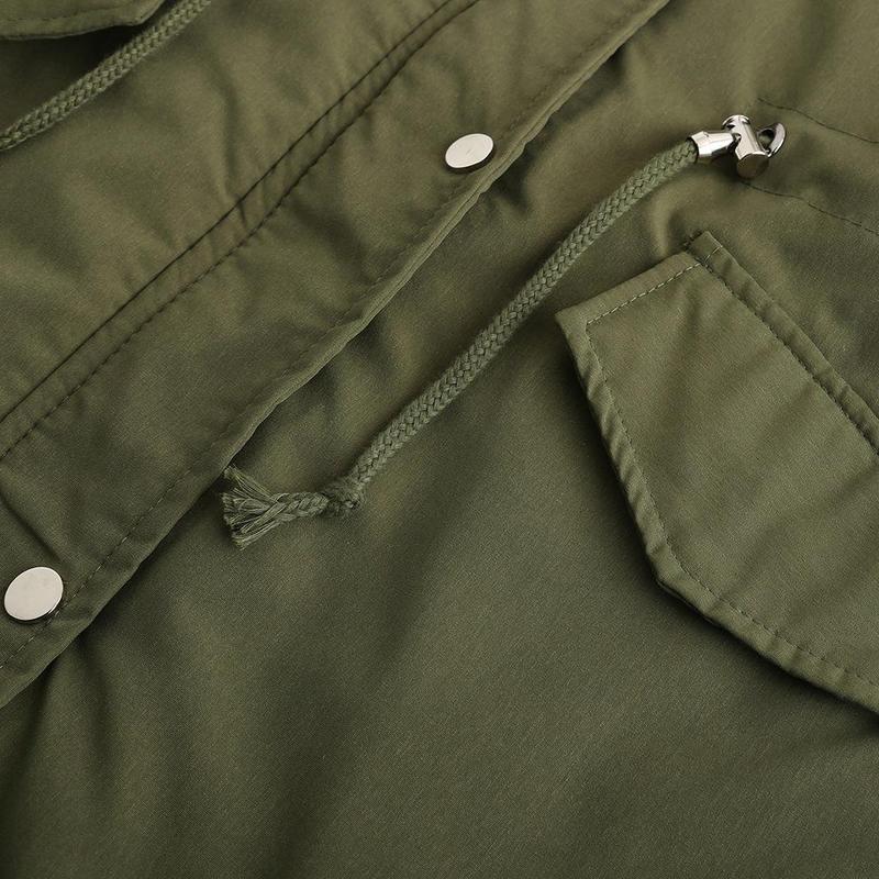 Women's winter warm coat, thickened waterproof fleece-lined parka, oversized military-style windbreaker, hooded padded jacket, double-layer padded jacket