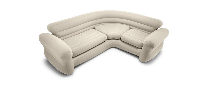 Inflatable Corner Sofa, L-Shaped Couch with 880 lb. Weight Capacity, 2-in-1 Valve for Easy Indoor Setup, 101" x 80" x 30"