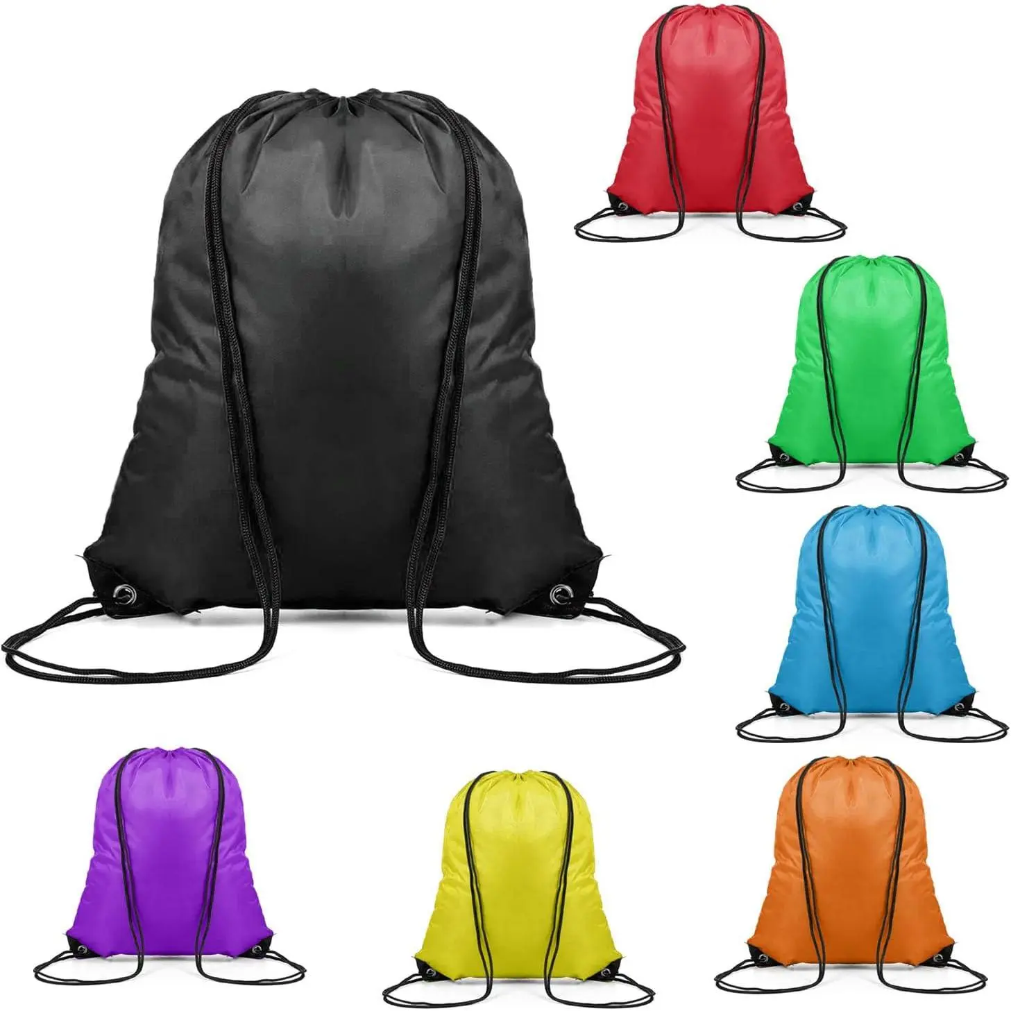 7-Pcs Drawstring Backpack,Drawstring Bags Bulk,Cinch Sack String  Bag Draw String Storage Bags for , Gym, Travel, Women Men Outdoor 7 Colors