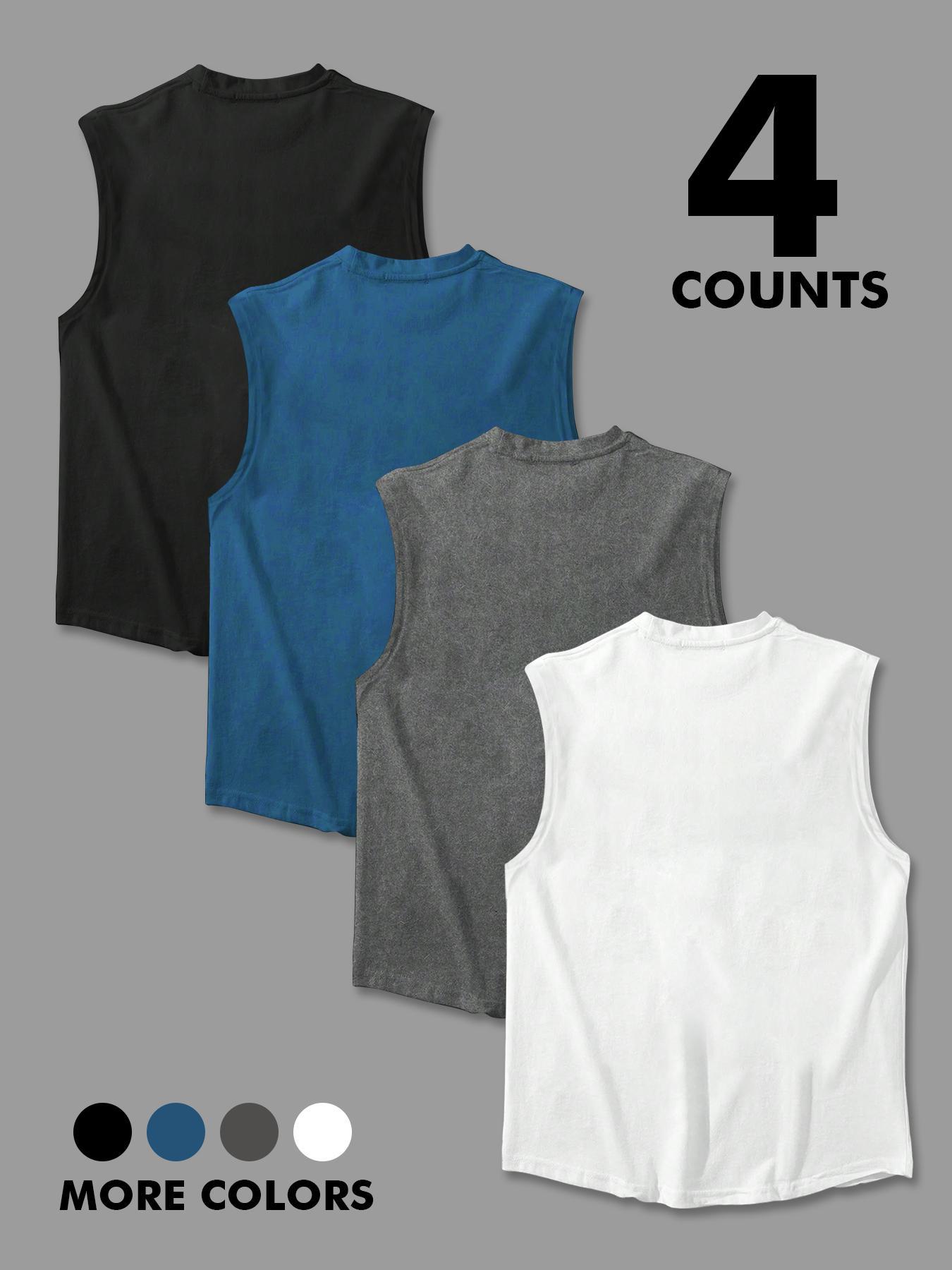 Men's Landscape Print Tank Top, Regular Fit Casual Sporty Sleeveless Top for Summer, Men's Top for Daily Wear