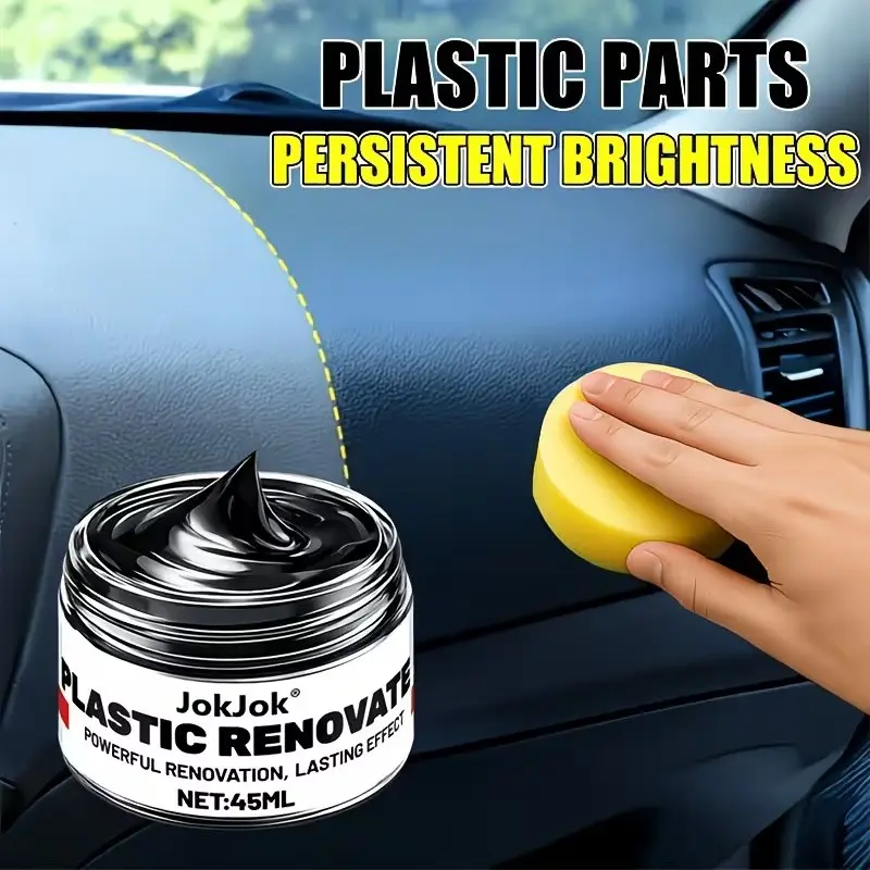 Car Interior and Exterior Plastic Repair Kit, Car Detailing Products, Tire Polish Wax for Bumper, Dashboard, Plastic, Rubber Surfaces, Restore Original Shine, Jokjok Brand