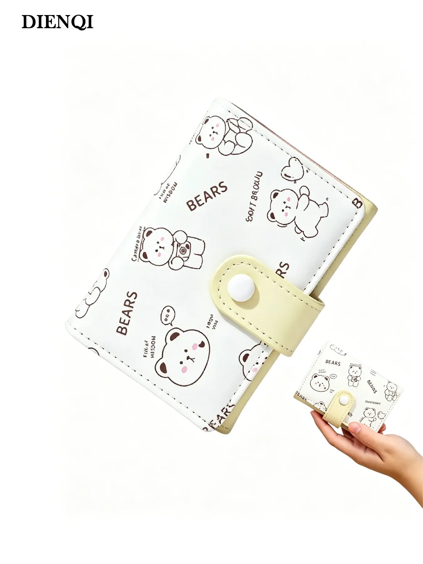 Cute Cartoon Print Bifold Wallet for Girls, Soft PU Leather Snap Button Purse, Multiple Card Slots, Mini Coin Pocket, Birthday Gift