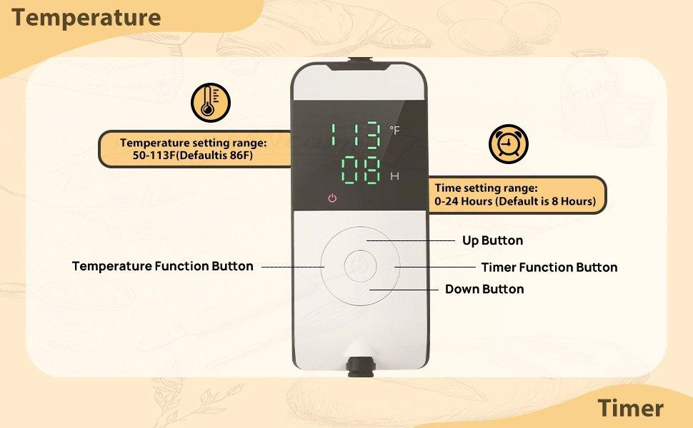 THE WELL KEPT Sourdough Warming Mat Bread Proofer Heating Pad with Temperature & Timer Control Waterproof Dough Proofing Mat Warmer for Bread Dough Proofing Yogurt Fermentation