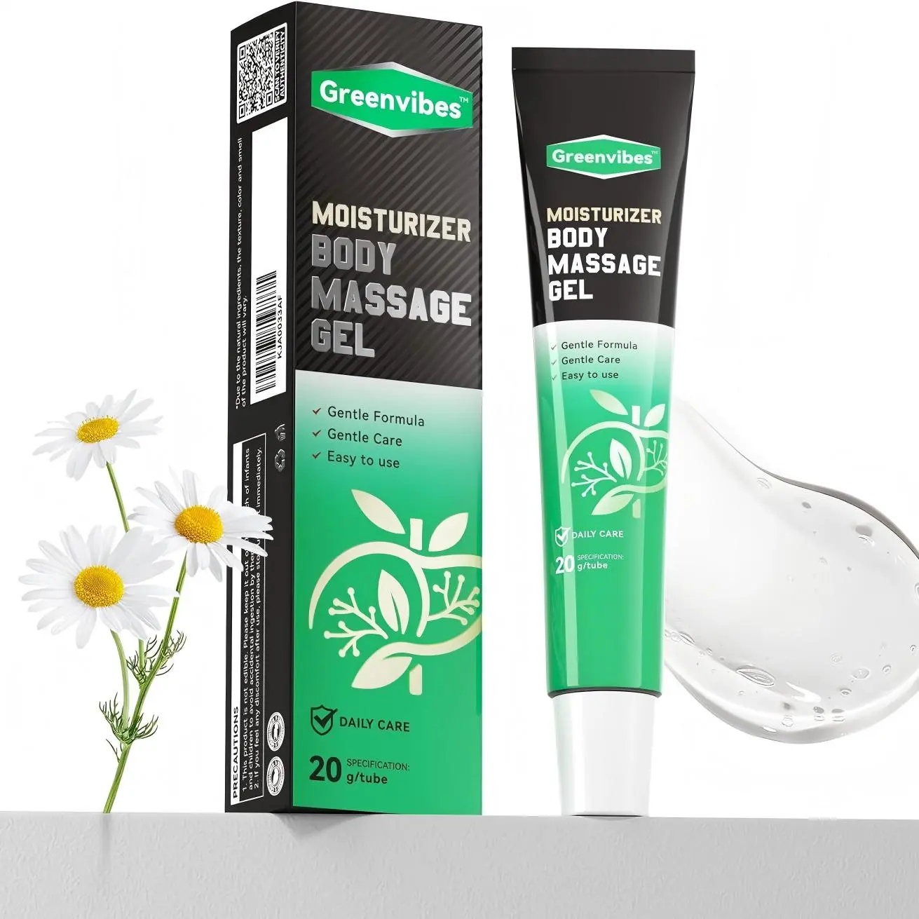 Body Massage Gel, Cooling Soothing Herbal Cream with Poria Cocos Extract| Fast Absorbing Moisturizing Daily Skin Care Gel for Body Relaxation & Refreshing, Travel Size Compact Relief, 0.7oz/20g