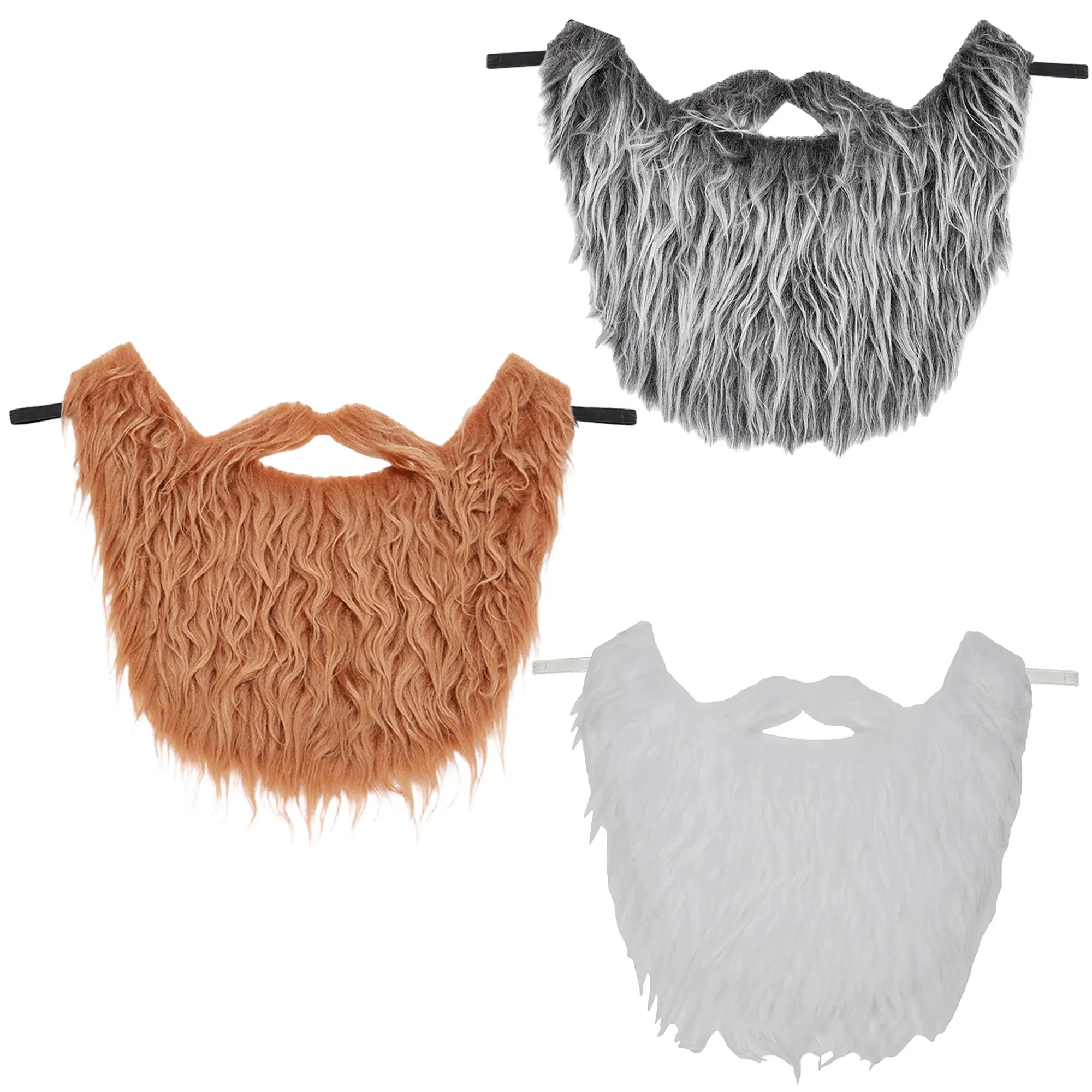 3 Pack Polyester Fake Beard - Costume Beard, Role Play Beard