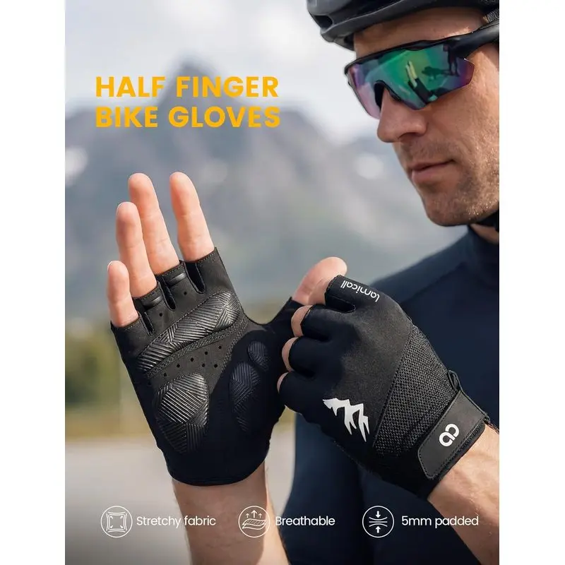 Unisex Anti-Slip Shock-Absorbing Padded Cycling Gloves, Breathable Fashion Sports Gloves for Cycling, Gym, Hiking