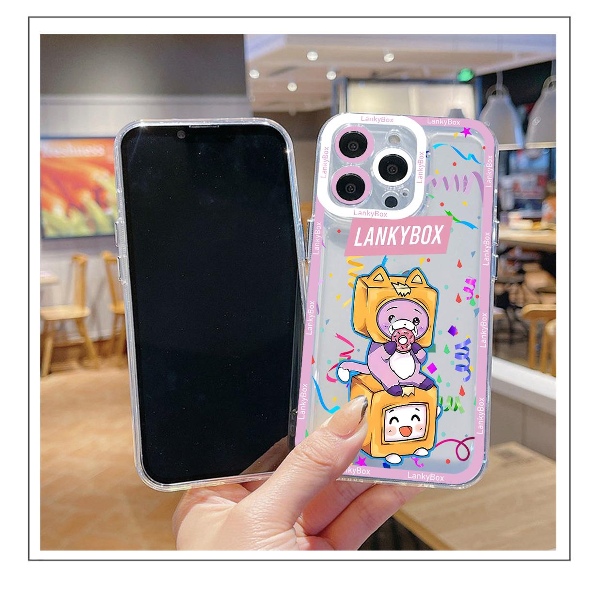 Cute Cartoon LankyBox Phone Case For iPhone 17 16 15 14 13 12 11 Pro Max Plus Transparent Cover