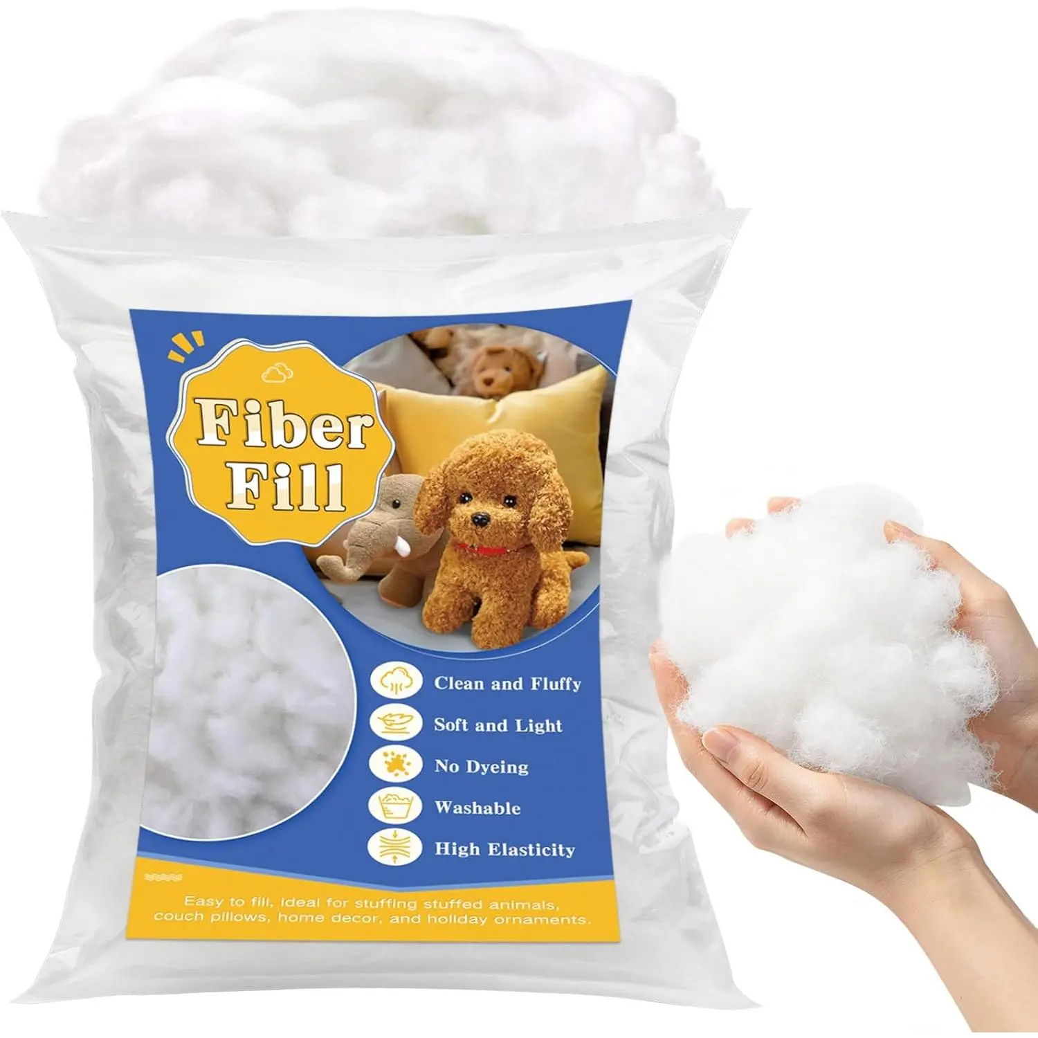 49.4oz Polyfill Stuffing,  Pillow Stuffing, Poly Filling Stuffing, Couch Cushion, Cloud Decorations, Stuffing for Stuffed  Craft, Pillow Filler for Pillows Crafts  Bed