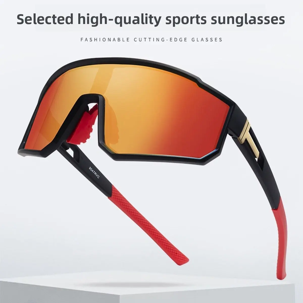 Large-frame cycling glasses for men, outdoor sports windproof sunglasses for women, running and mountaineering goggles, ski sunglasses