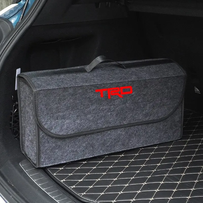 Car Soft Felt Storage Box Car Storage Bag Car Trunk Organizer Household Storage Box Accessories for Toyota TRD RAV4 CH-R 4Runner Tundra Tacoma