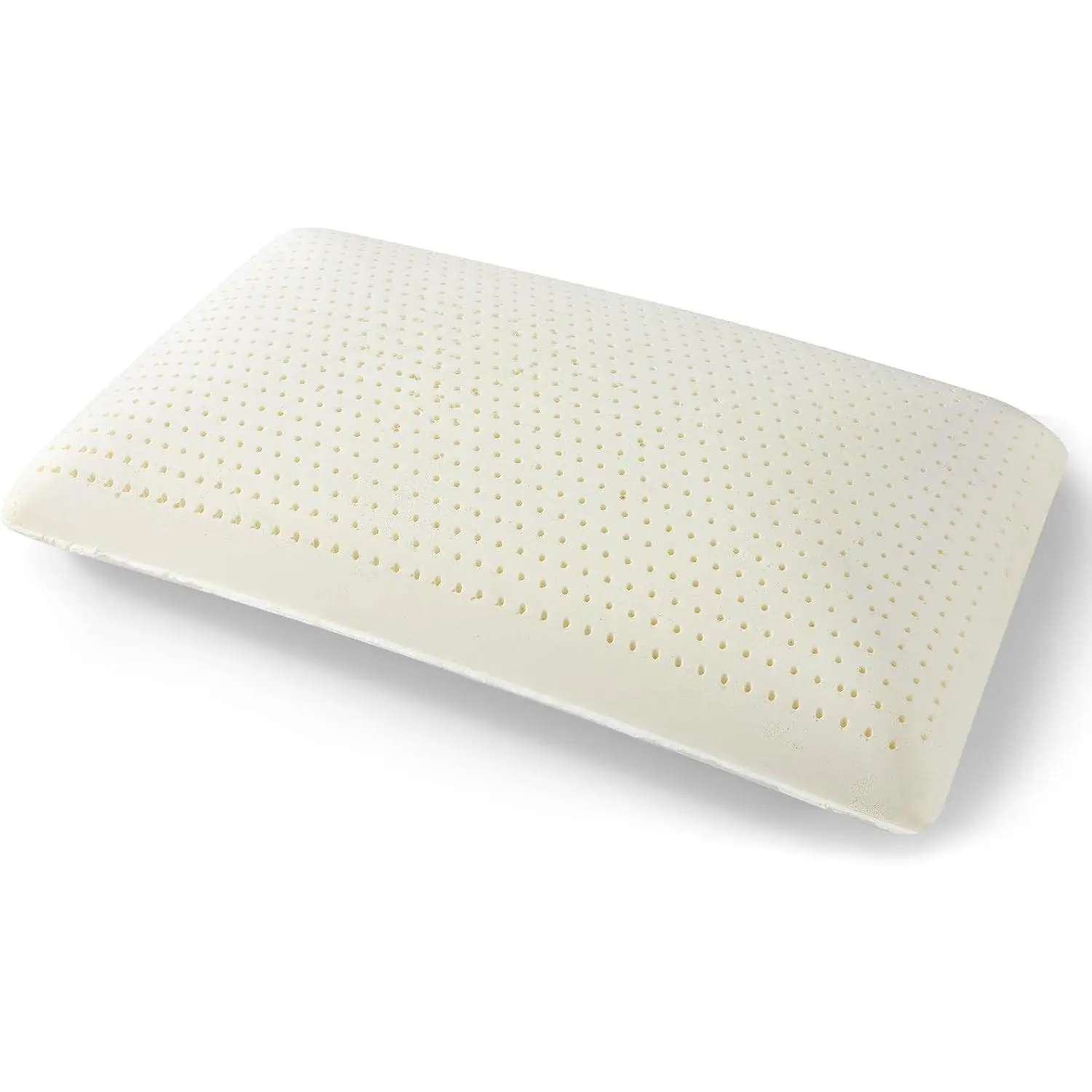 100% Natural Latex Talalay Pillow - Standard Size Mid Loft Bed Pillow with Removable Cotton Cover, Breathable, Pressure-Relieving, Durable, Ideal Gift (1 Count), Pressure Relief