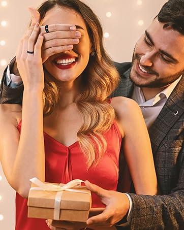 Trendy  Anxiety Ring for Women Men Stainless Steel Spinner Rings Anxiety Fidget Band Rings Engagement Wedding Promise Rings Size 7-10