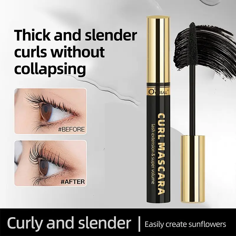 Waterproof Long-Lasting Curling Mascara, 24-Hour Curl Effect, Sweat-Resistant, Ideal for Summer Parties, Dates, Swimming Events