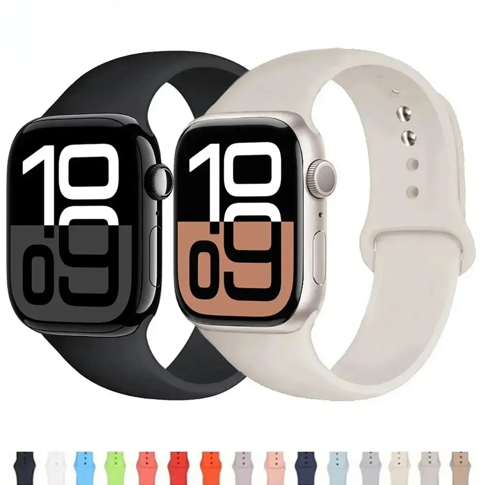 Trending Sports Silicone Watch Band, Soft Sweatproof Durable Replacement Strap Fully Compatible With All Apple Watch 38–49mm, Vibrant Colorful Casual Sports Smartwatch Accessory For Workout Daily Commute Outdoor Styling (Watch Not Included, Band Only)