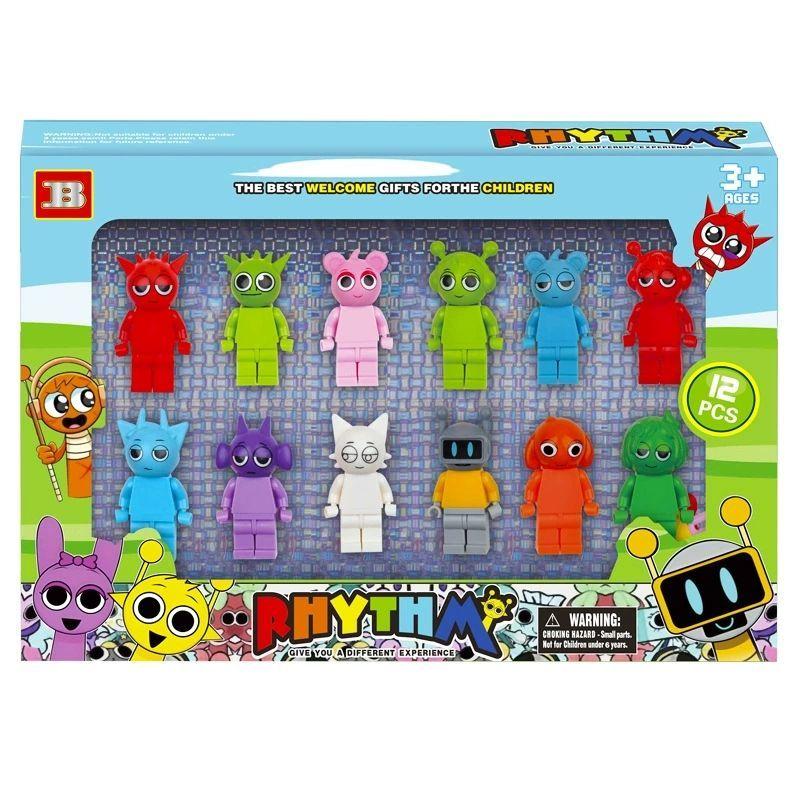 12Pcs/Set Sprunki Action Figures Building Blocks Set Toy Collectible Anime Game Doll for Fans Birthday Christmas Gifts