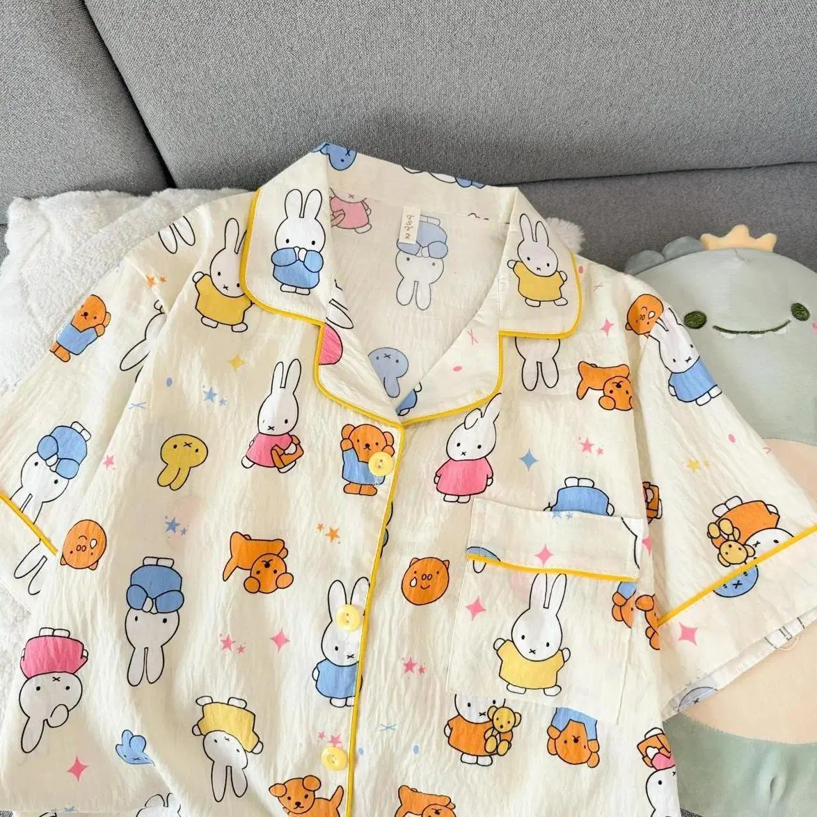 Cartoon Miffy Pajamas for Women Summer 2026 New Cotton Short Sleeves Short Pants Household Clothes Two-piece Suit Lovely Kawaii