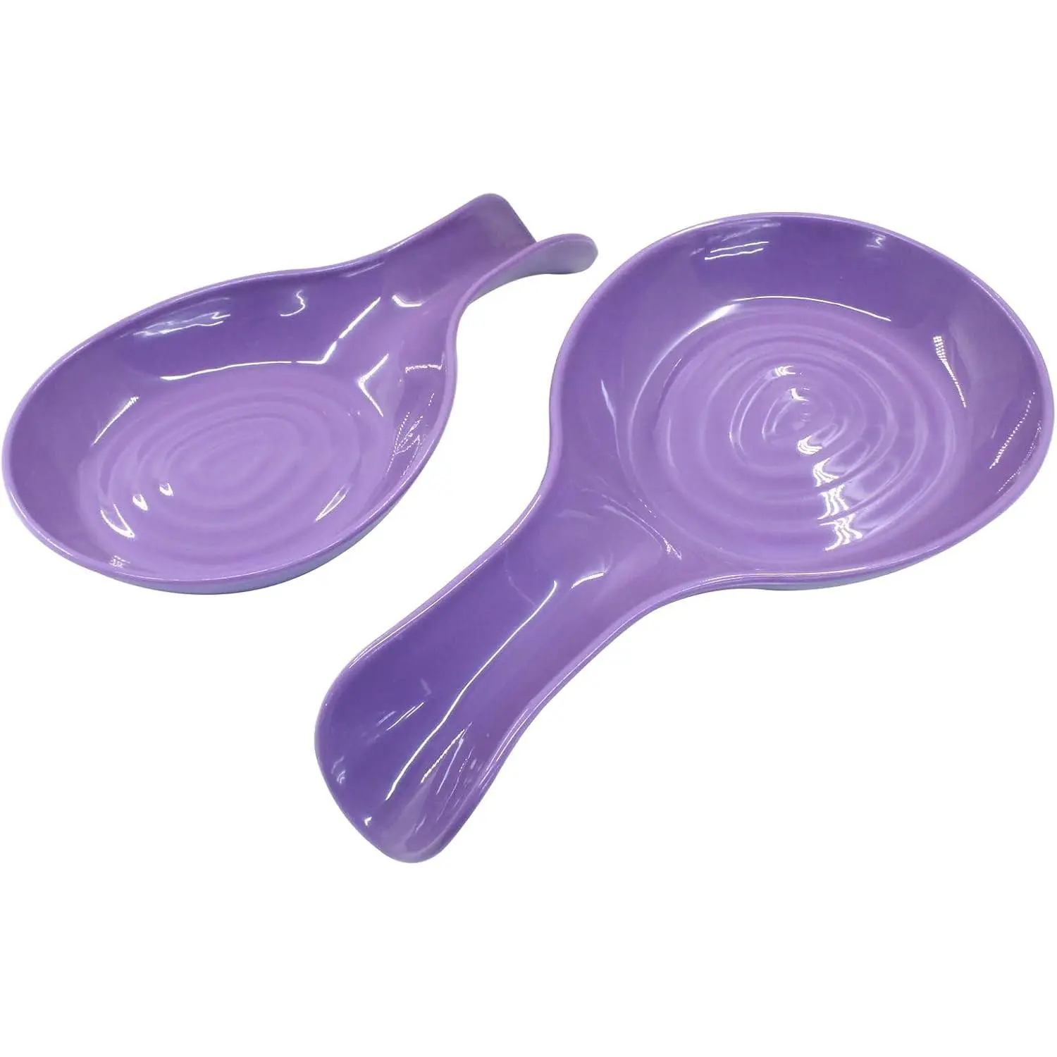 2 Pack Purple Spoon Rest Plastic Cooking Spoon Holder Kitchen Utensil Holder for Kitchen Counter, Dishwasher Safe