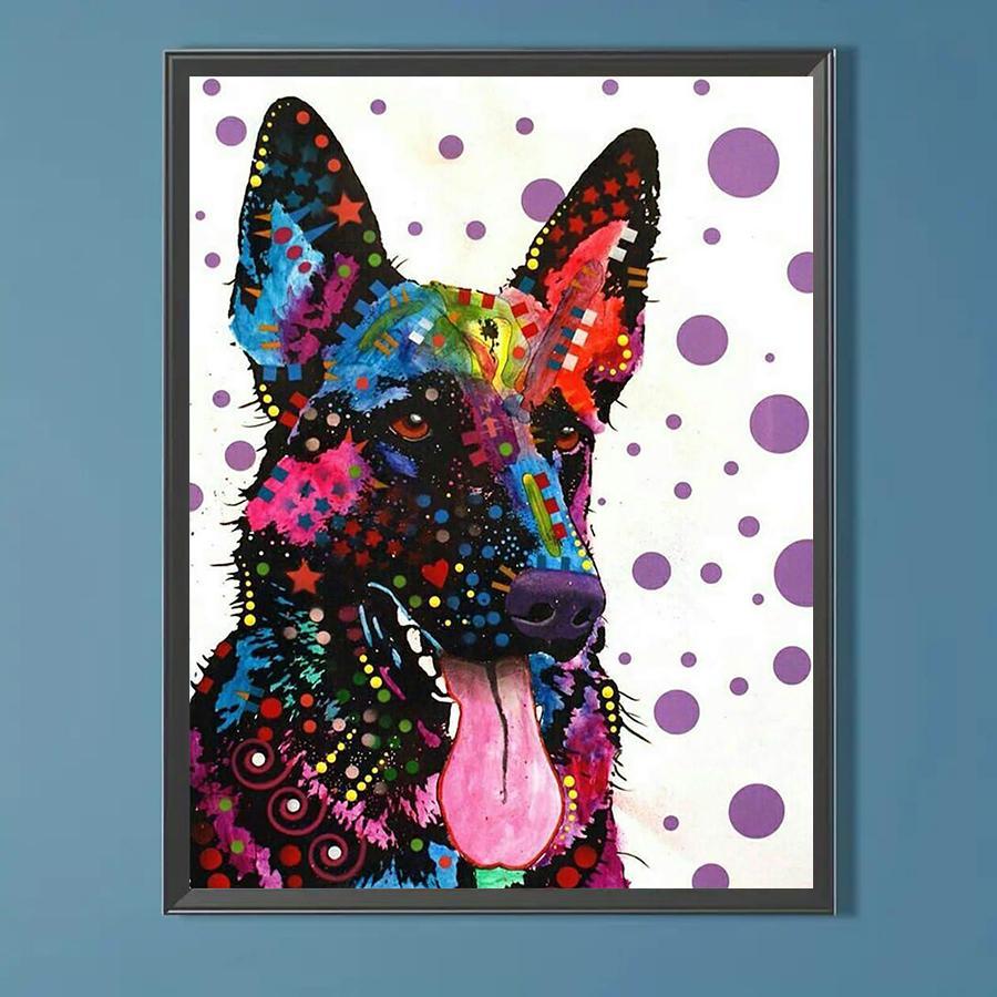 Dog Pattern DIY Diamond Arts Colorful Painting Kit without Frame, DIY 5D Diamond Arts Colorful Painting Kit, Wall Art Decor for Home Living Room Bedroom