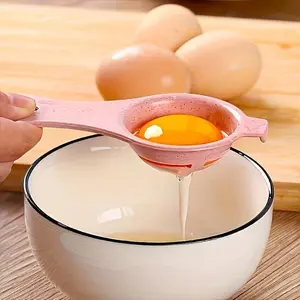 Egg White Yolk Separator | Ergonomic Handle Colorful Kitchen Tool for Efficient Baking, Cooking, and Meal Prep (Light Blue, Pink, Beige, Light Green), Functional Design, Kitchen Utensil