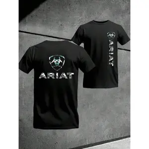 Men's ARIAT Print T-Shirt, Casual Long Sleeve Top, Comfortable Fit for Daily Wear, Ideal for Home & Leisure Activities