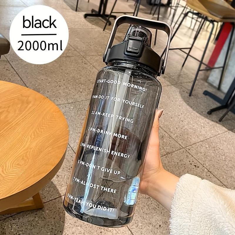 67.63 Oz Portable Water Bottle with Straw, Large Capacity Fitness Drink Bottle with Time Markers, Sports Drinking Bottle, Ideal for Outdoor Sports and Holidays