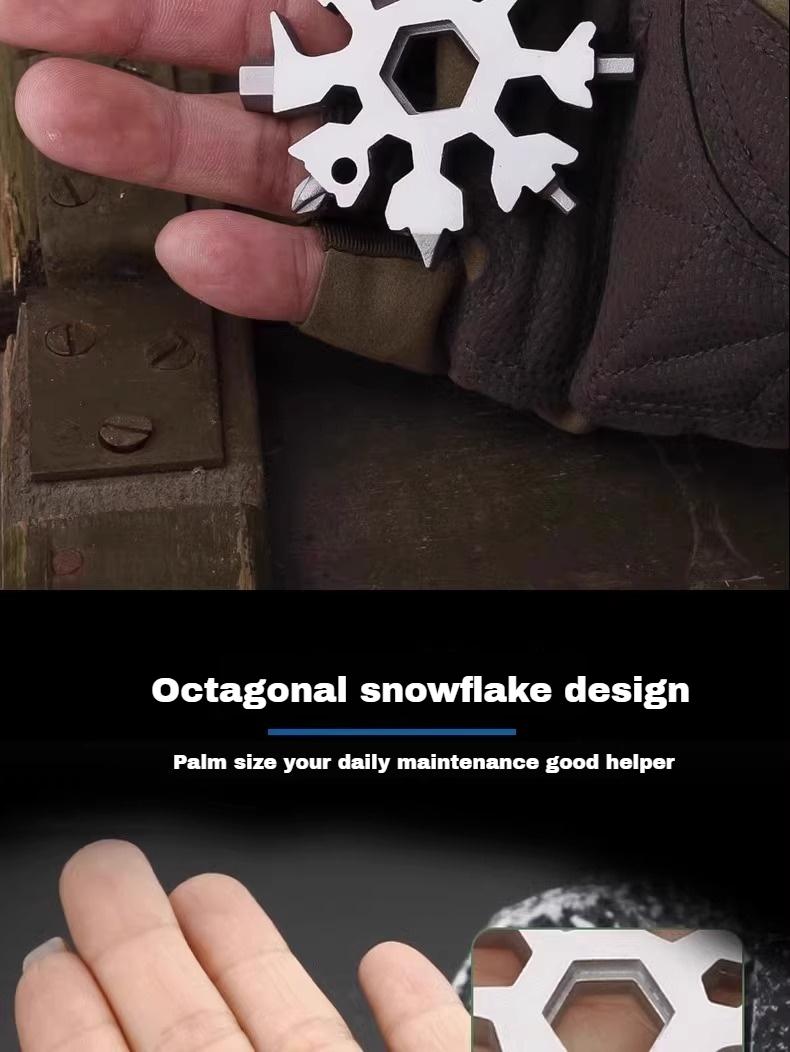 Multifunctional Snowflake Wrench Keychain Portable Hexagon High Carbon Steel Octagonal Mini Wrench Tool Universal Portable