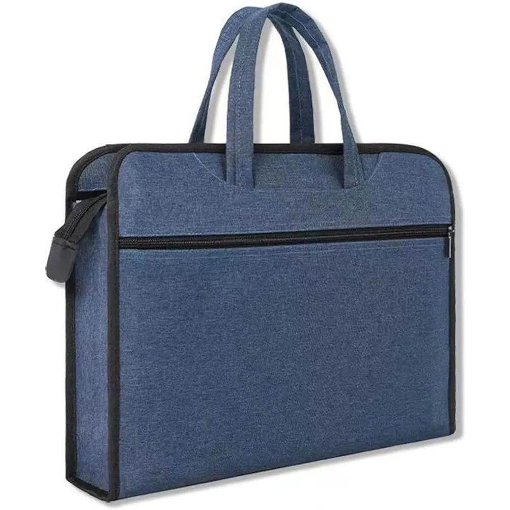 Coaches' Water-Resistant Oxford Cloth Document Organizer - Durable, Scratch-Resistant, Double-Comp. Zipper Folder with Carry Handle, 15.3x11.8x2.75in Portable Briefcase for Paper Files & Books (1 Piece)
