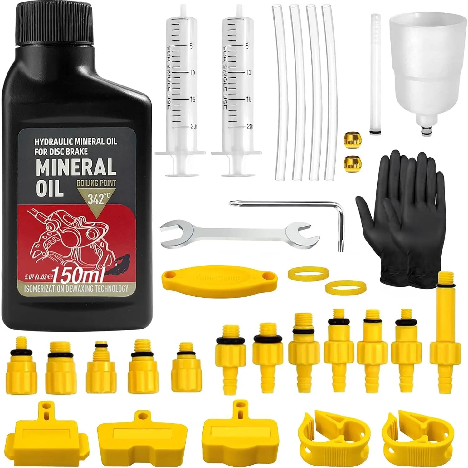 Outdoor sports Brake Bleed Kit, Bicycle Hydraulic Brake Bleed Kit Including 150ML Mineral Oil for Shimano,TEKTRO, TRP Hydraulic Disc Brakes