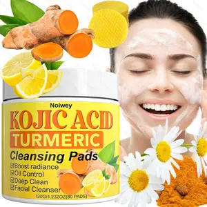 80pads Kojic Acid Turmeric Cleansing Pads - 80 Count, Tightens Pores Minimize, Hydrating & Moisturizing, Deep Cleanse & Balance, Alcohol-Free Foam with Vitamin C+B5 & Lemon, Gentle Turmeric Scent, Brightening &, Face Cleansing Pads, The Perfect Gift