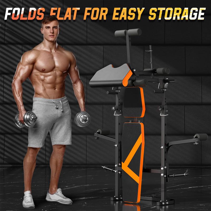 Weight Bench,Multi-Function Strength Training Bench Press Exercise Equipment, 6 in 1 Adjustable Weight Bench with Leg Extension,For Home Gym 600LBS