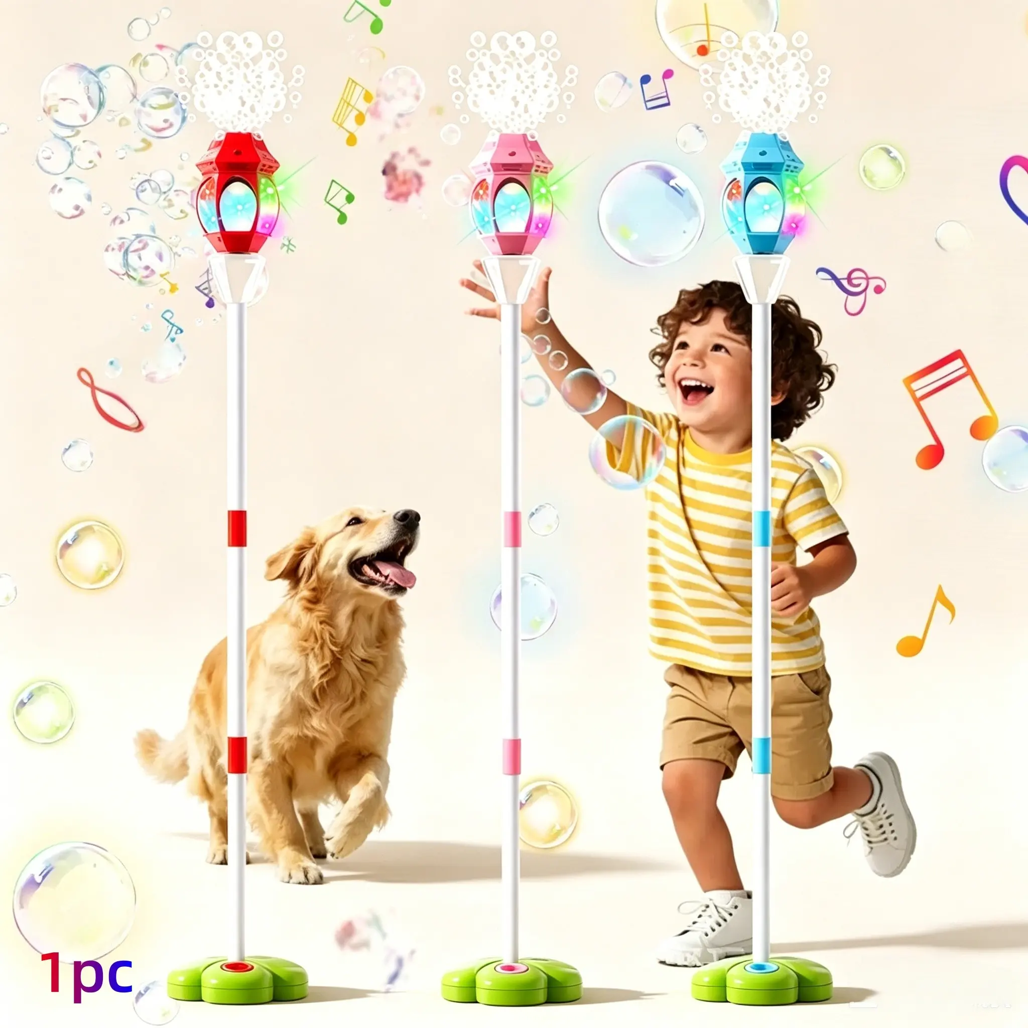 37 Inch Automatic Light & Music Bubble Machine, Adjustable Height, Kids Outdoor Party Must-Have, Garden Camping Birthday Christmas Gift, Party Essentials, w/ 90ml Bubble Solution#BubbleMachine #PartyEssentials  #KidsOutdoorToys #LightUpBubbleMachine #Auto