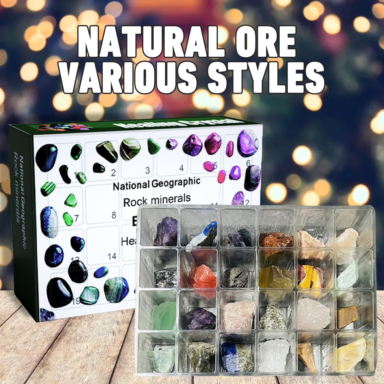 24-Grid Mineral Blind Box Green Christmas Surprise Guessing Fun Small Gift Blind Box