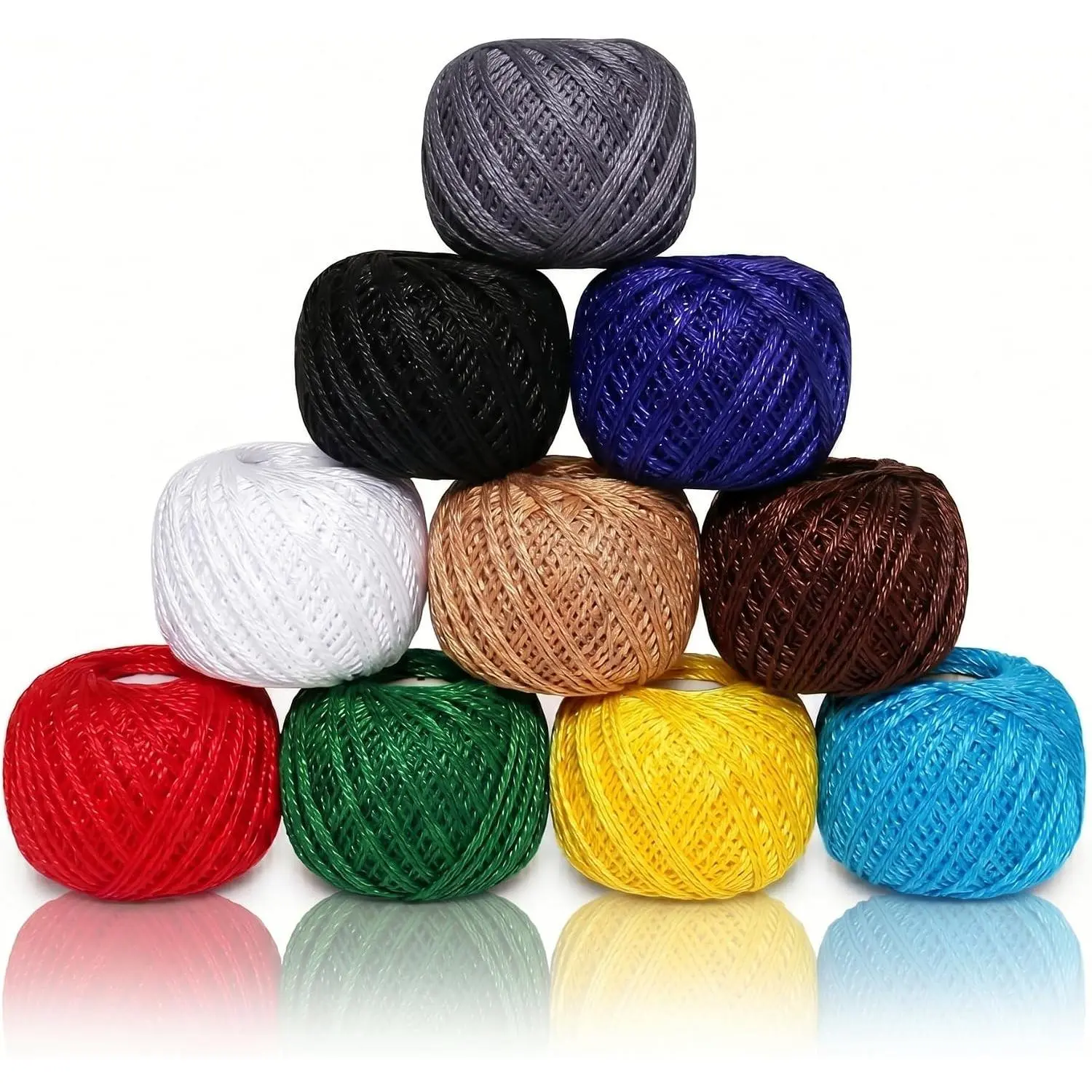 Crochet Thread Cotton Yarn Balls |   Size 8 |   10 Balls |   10 Grams Each Ball |   Total 100 Grams of Pearl Cotton Thread for Crocheting, Cross Stitch, Needlepoint Hand Embroidery (The Basics)
