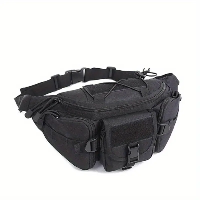 Tactical Fanny Pack for Men, Waterproof Oxford Waist Bag, Large Capacity Military Crossbody Chest Bag, Multi-Pocket Utility Hip Pouch for Hiking Cycling Fishing Travel EDC Everyday Carry