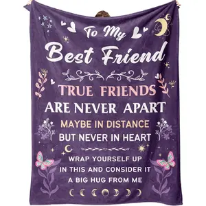 Best Friend Blanket Gifts on Christmas, Friendship Blanket Gifts for Women, Work Bestie, BFF, Soul Sister, for Women Friends on Mothers Day, Birthday, Xmas, to My Friend Throw Blanket