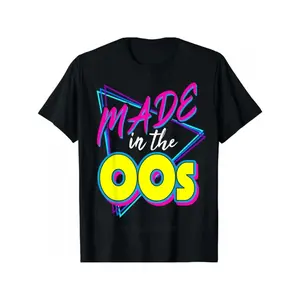 [100% Cotton] 100% Cotton Men's Born 2000 Millennium Retro 00s Graphic TShirt Vintage Loose Fit Round Neck Tee with Born to for AllSeason Casual Wear Style Nostalgic 2000s Outfits (Machine Washable)