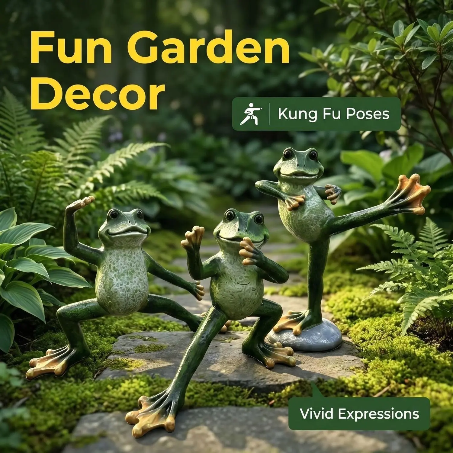 Charming Kung Fu or Yoga Frog Figurine, Resin Material, Home Decor, Cute Desktop Ornament, Zen Space Decoration, Garden Patio Decor, Garden Animal Statues