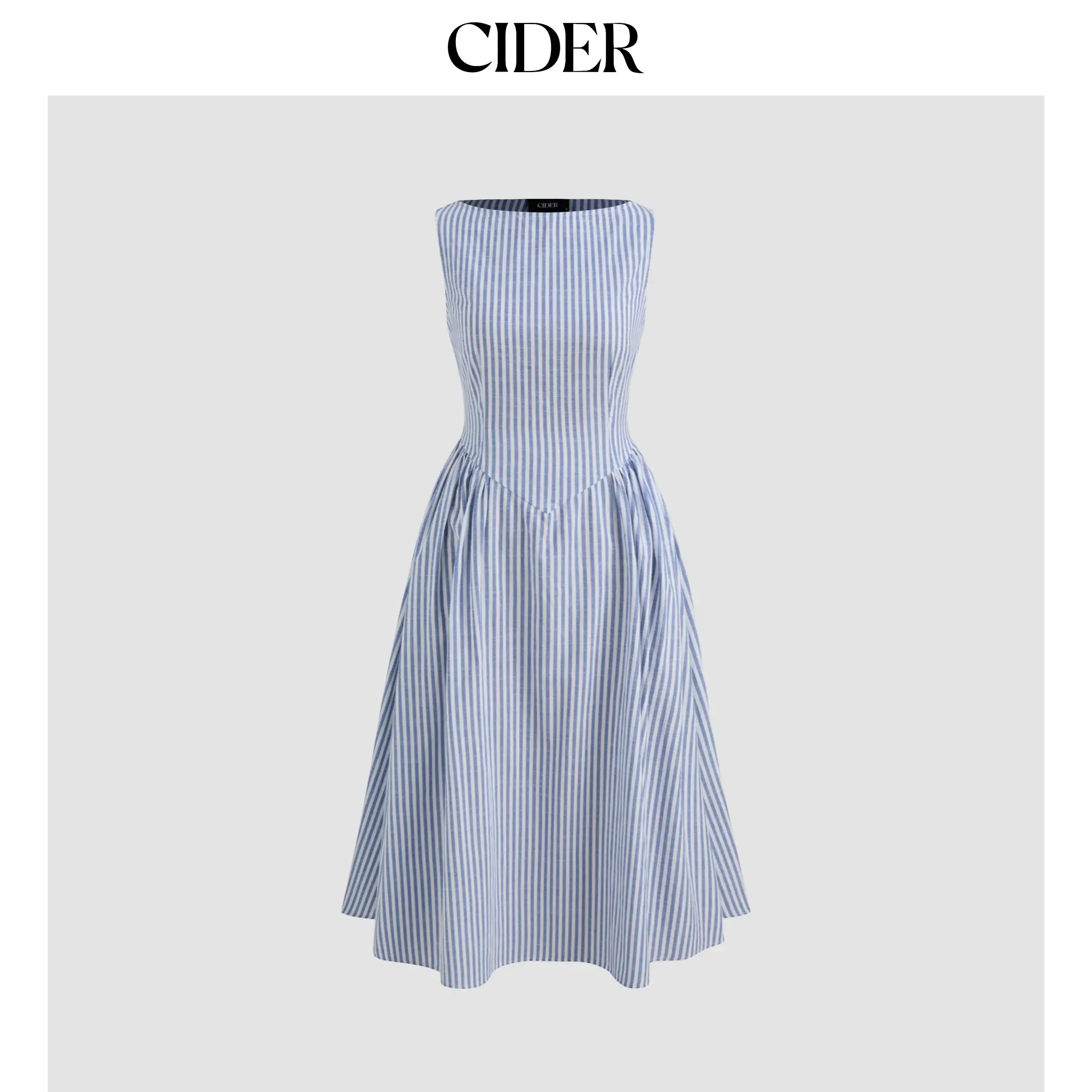 Cider [size 0-10] Cotton-blend Boat Neck Striped Ruffle Maxi Dress SummerFinds