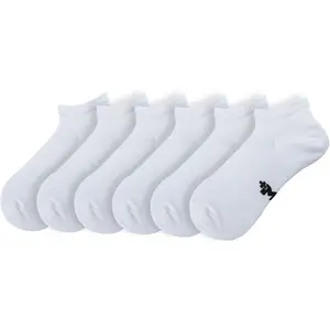 +MD Unisex Plain Bamboo Viscose Ankle Socks (6-Pair) - White, Breathable, Moisture-Wicking, Seamless, Cushioned Sports Socks with Smell Control, Machine Washable for Casual Low-Cut Wear, Socks White