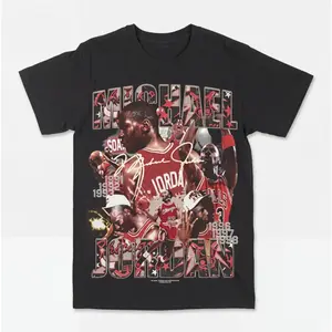 [KM 100%cotton]Michael Jordan Greatest Ever Graphic Tee, Y2K Streetwear T-Shirt, Unisex Crew Neck Tee, Vintage Hip-Hop Graphic, Sports Style, Casual Cotton Fit Novelty 4XL 5XL Graphic T Shirt funny tshirt Undershirts Tees Casual Streetwear Classic Plain