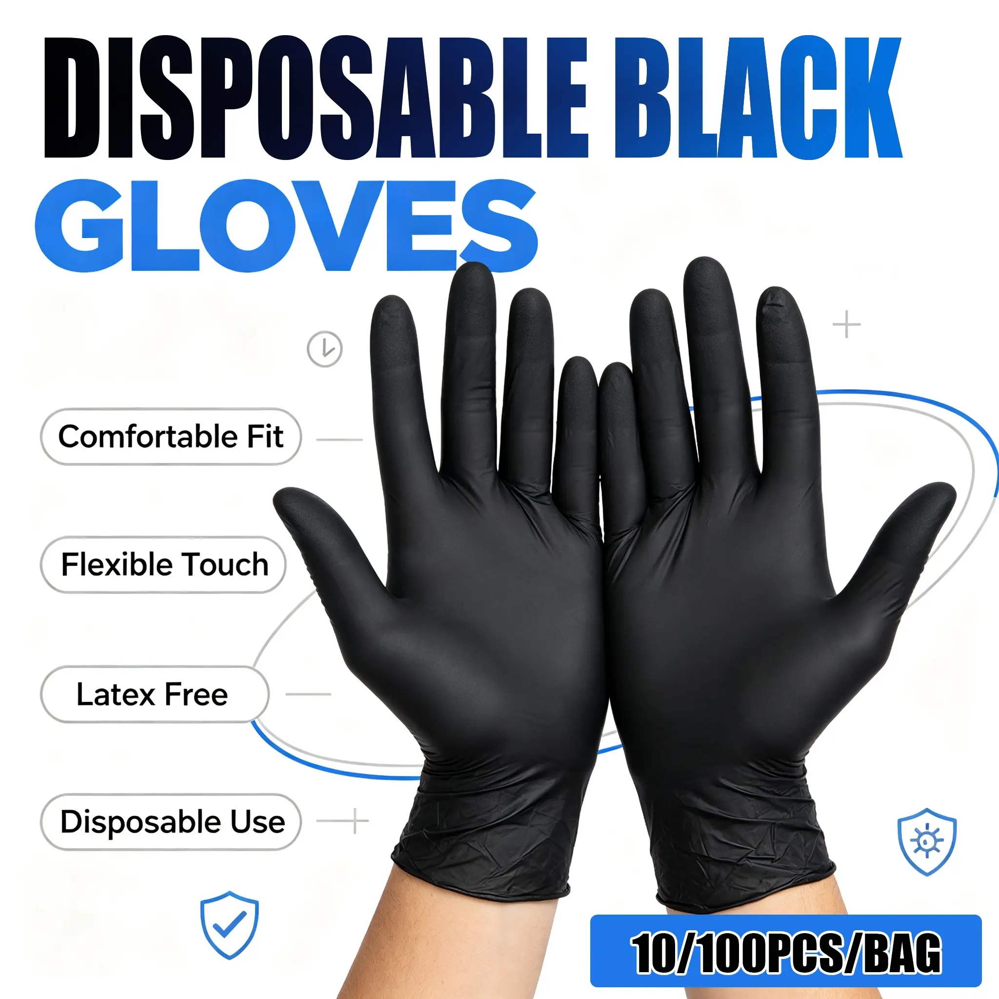 PVC Nitrile Gloves, Latex-Free Disposable Household Cleaning Gloves, Suitable for Kitchen, Dishwashing, Home Cleaning, Unisex, Indoor & Outdoor Use