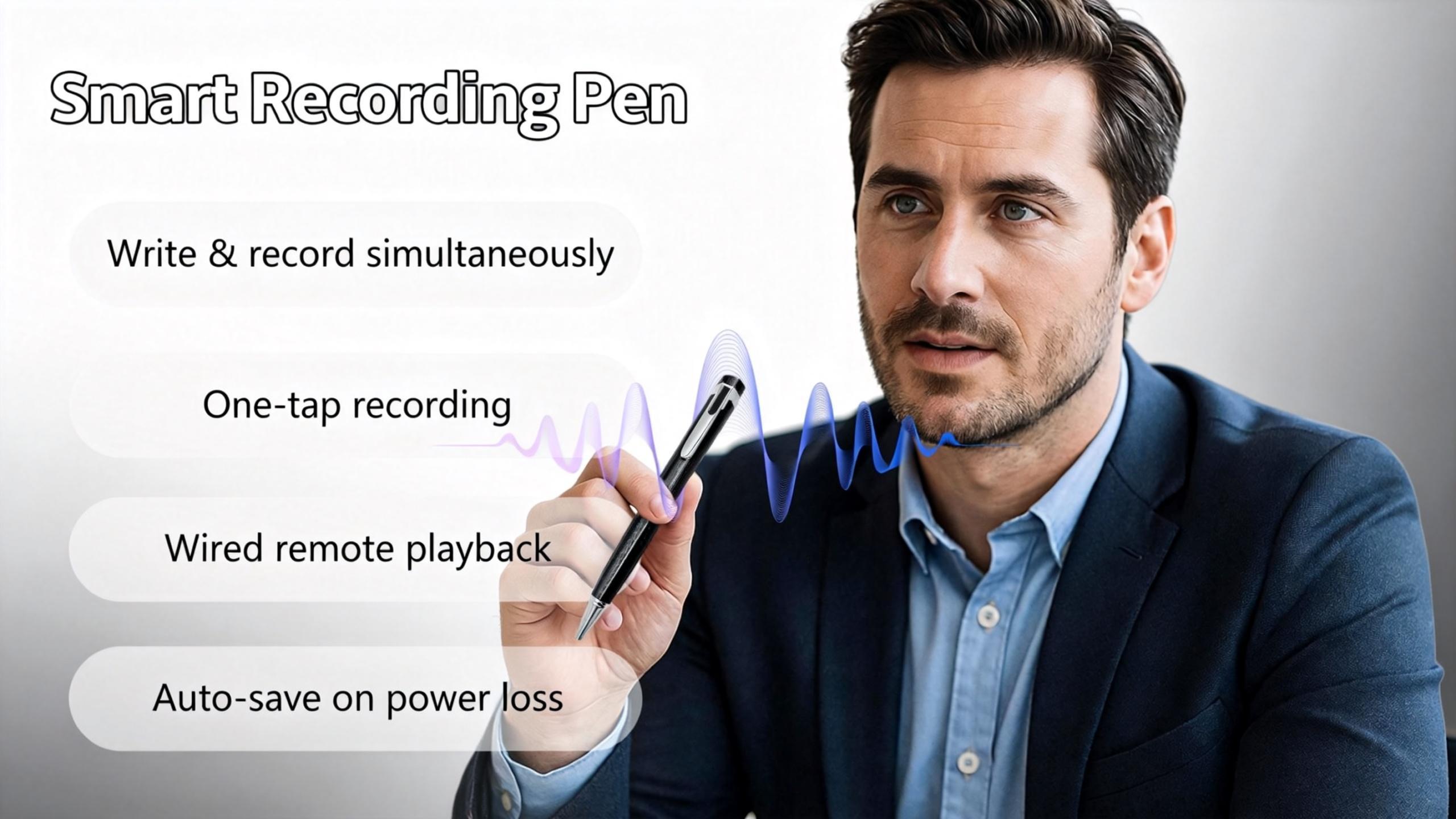 YiNet Smart Digital Pen, Refillable, Metal Body, Portable Compact Technology Gadget, Voice Activated Smartphone Recorder, Noise Reduction for Convenient Voice Audio Recording, USB High-Precision Interview Recording Device festival gift