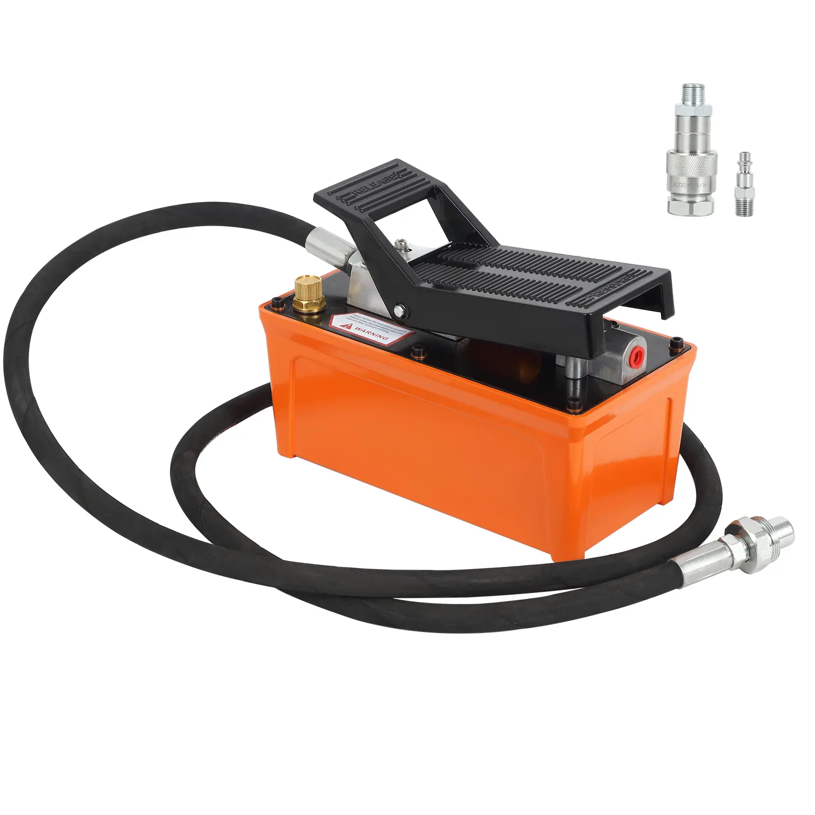Air Hydraulic Pump, 10,000 PSI Hydraulic Foot Pump, with 1.7L Oil Reservoir, 3/8" NPT Outlet & 1/4" NPT Inlet, 6.6 ft Hose & Foot Pedal - Ideal for Auto Body Frame Repair, Tie Rods & Hydraulic Tools