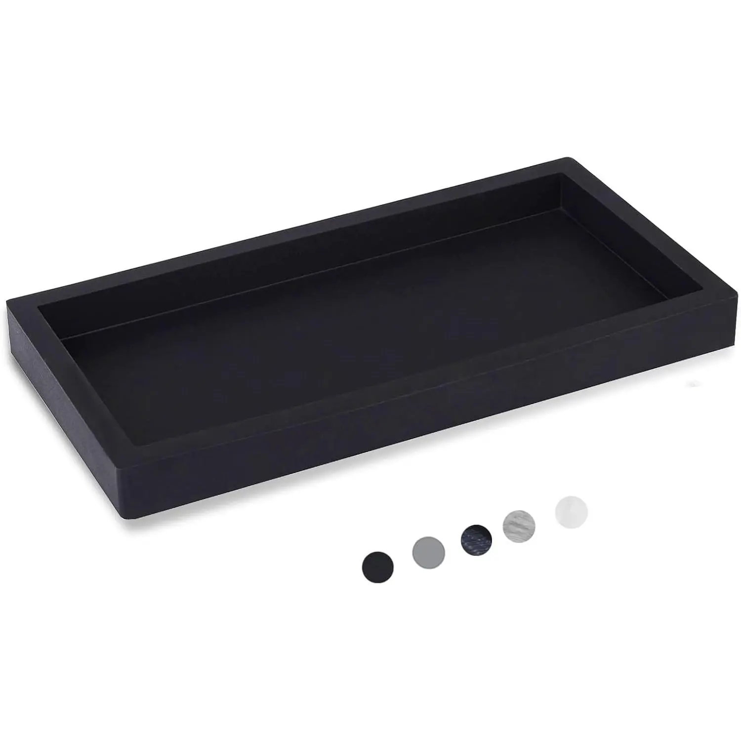 Bathroom  Tray Dish Soap Holder Sink Organizer, Black | Small, Thickened , Easy to Clean, , Non-Slip, for Countertop, Kitchen, Bedroom, Dresser