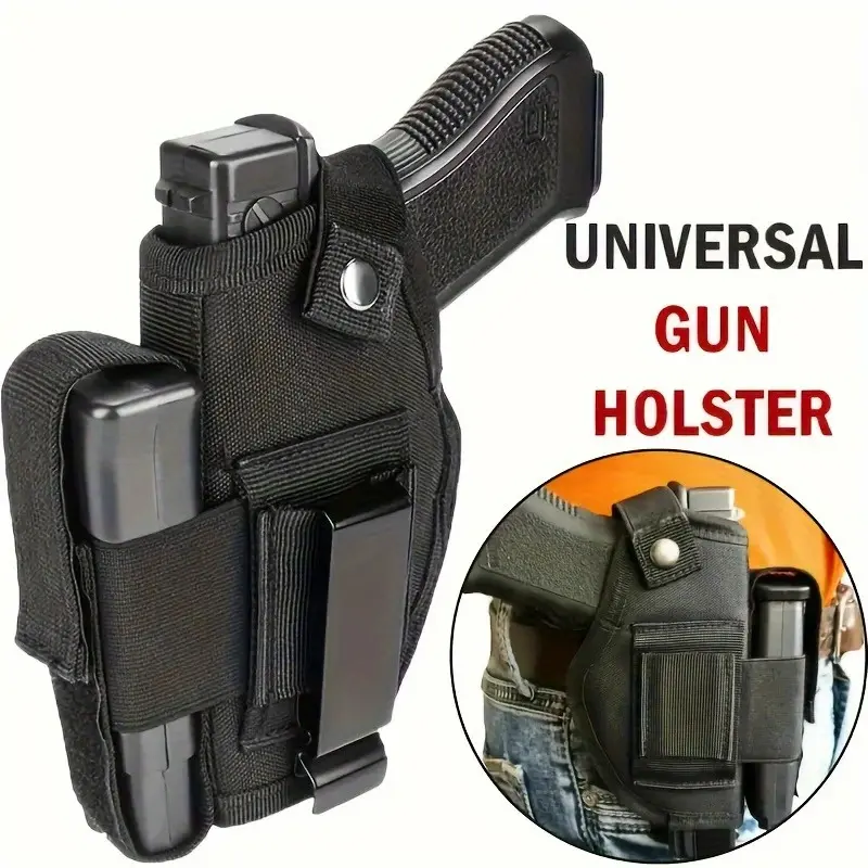 Tactical Pistol Holster for G17/G19/M1911 – Quick-Draw Design, Durable Non-Slip Nylon, Concealed Carry Holster for Hunting, Fishing, and Outdoor Activities (Black) – Outdoor Firearm Accessory