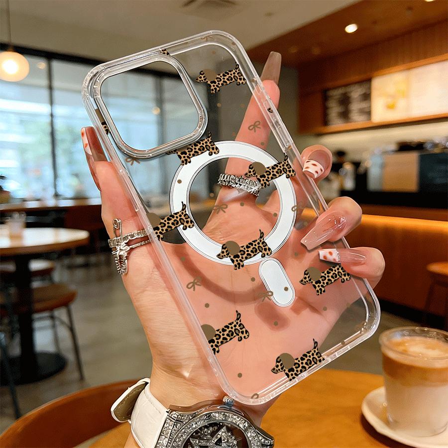 Dog Bone Pattern Magnetic MagSafe Snap Case for iPhone 17/16 Pro Max 15 Pro 14 13 12 Mini 11 XR XS Plus SE Shockproof Slim Protective Cover