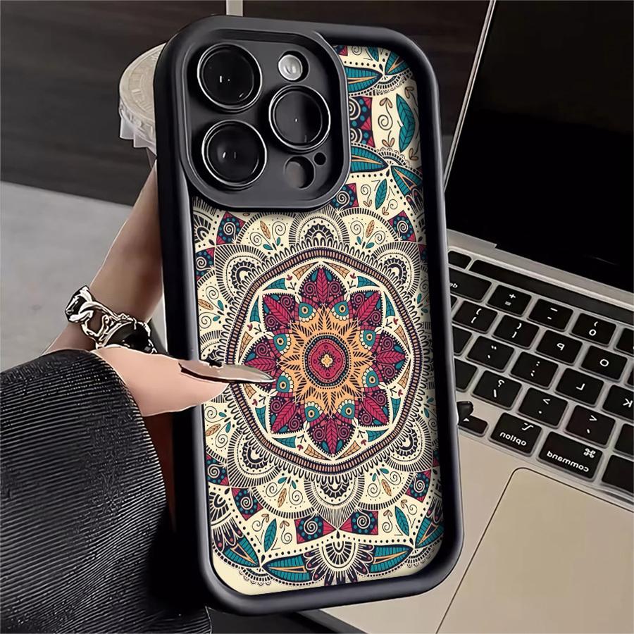 Mandala Pattern Phone Case Suitable for Apple iPhone 17 E Air Pro ProMax iPhone16 15 14 Plus 13 12 Mini 11 X XS XR Shock Proof All Inclusive Lens Protection Vintage Exquisite Can be given to friends