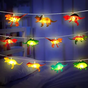 Riakrum 30 LED 16.4 FT Dinosaur String Lights for Boys Room Battery Operated Dinosaur Lights String Dino Light for Boys Girl Kids Bedroom Decor Christmas Tree Decoration Holiday Party Garden Tent Wall